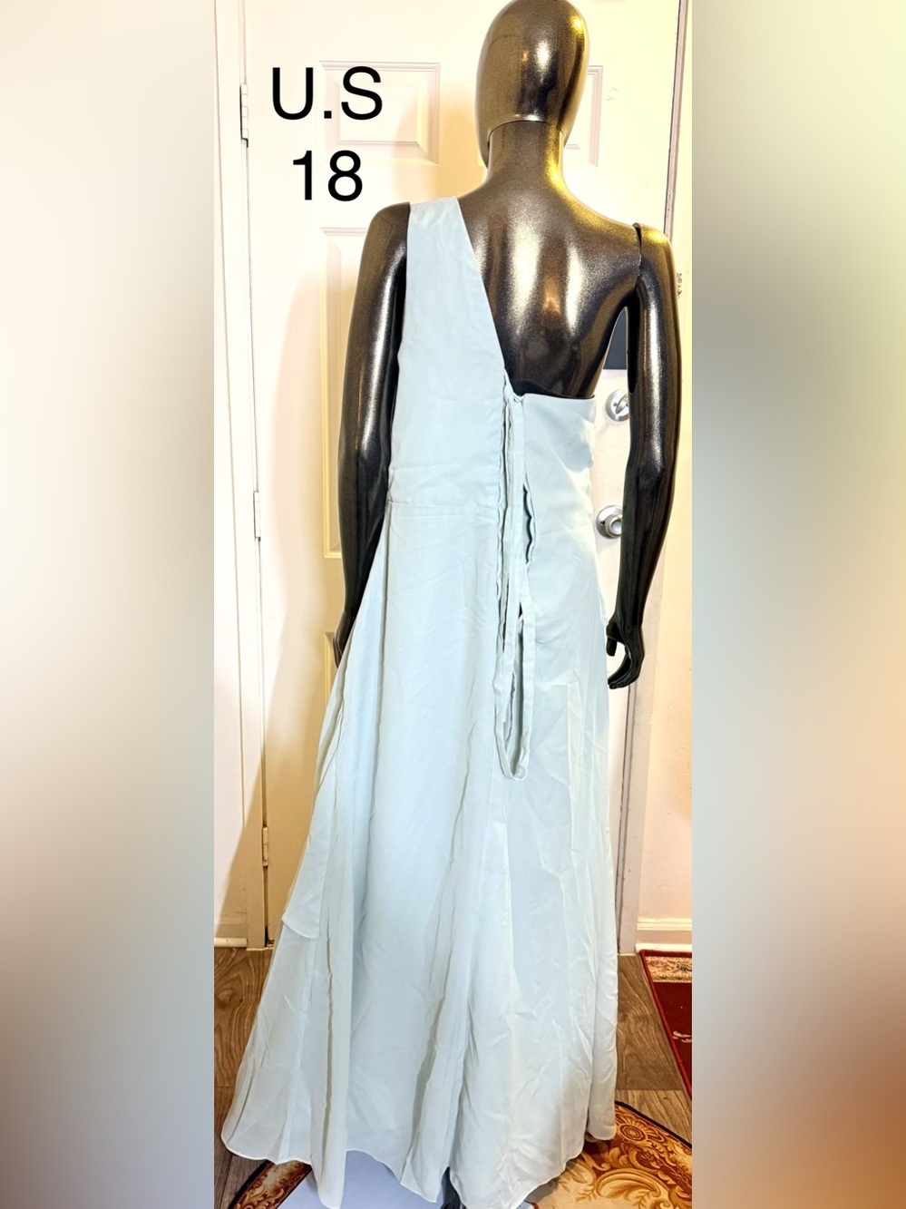 Light Blue Women’s One-Shoulder Dress